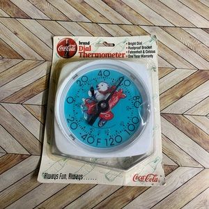994 Taylor Coca Cola Polar Bear Dial Thermometer, 5.25" X 5.5", New Old Stock